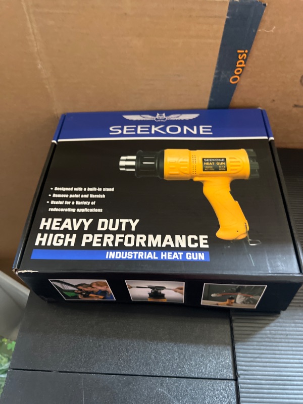 Photo 2 of SEEKONE Heat Gun 1800W 122?~1202??50?- 650??Fast Heating Heavy Duty Hot Air Gun Kit Variable Temperature Control Overload Protection with 4 Nozzles for Crafts, Shrinking PVC, Stripping Paint(5.2FT)