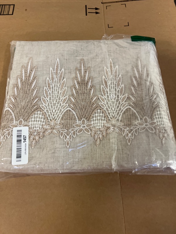 Photo 1 of ARTABLE Lace Table Cloths Rectangle Fall Antique Flower Decor Macrame Tablecloth for Outdoor Farmhouse Rustic Kitchen Party Birthday Picnic (Stone Gray-A, 52 x 70 Inch) Stone Gray-a 52 x 70 Inch