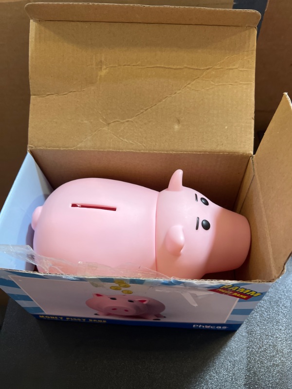 Photo 2 of Cute Piggy Piggy Bank Pink Plastic Piggy Bank Children's Birthday Present Toy for Boys Girls Birthdays Home Decoration