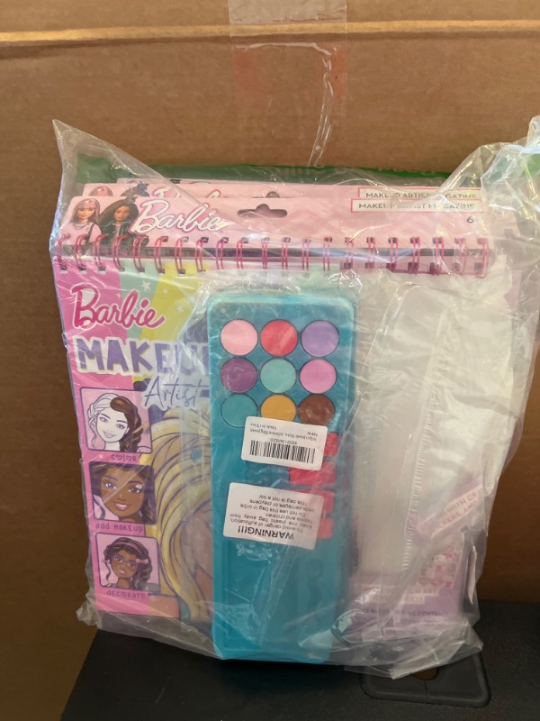 Photo 2 of Horizon Group USA Barbie Makeup Artist Magazine, Create Your Own Hair & Makeup Looks Using 130+ Stencils, 180+ Stickers, Crayons, Pretend Makeup & More