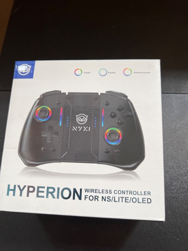 Photo 2 of NYXI Hyperion Meteor Light Wireless Joy-pad with 8 Color LED for Switch/Switch OLED, Hyperion switch controller with RGB Lights, Programmable, 6-Axis Gyro, Turbo & Vibration
Visit the NYXI Store