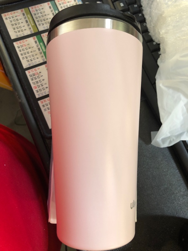 Photo 1 of Corkcicle Classic Triple Insulated Coffee Mug with Lid, Gloss Rose Quartz, 16 oz – Stainless Steel Travel Tumbler Keeps Beverages Cold 9+hrs, Hot 3hrs – Cupholder Friendly Travel Coffee Tumbler
