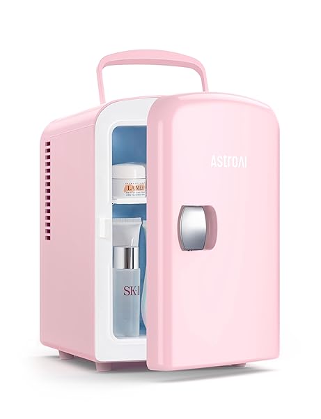 Photo 1 of AstroAI Mini Fridge 4 Liter/6 Can (Light Pink)