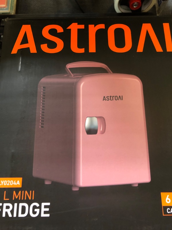 Photo 2 of AstroAI Mini Fridge 4 Liter/6 Can (Light Pink)