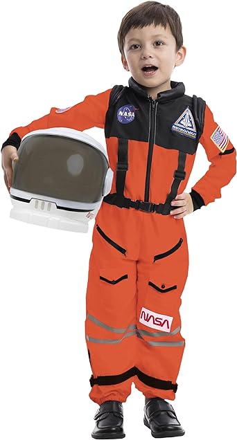 Photo 1 of Spooktacular Creations Astronaut Helmet with Movable Visor Pretend Play Toy Set for Party Favor Supplies Kids and Toddler Orange Small(5-7yrs)