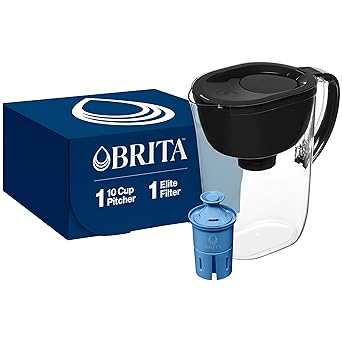 Photo 1 of Brita Everyday Elite Water Filter Pitcher with SmartLight Filter Change Indicator, BPA-Free, Replaces 1,800 Plastic Water Bottles a Year, Lasts Six Months, Includes 1 Filter, Large - 10-Cup, Black