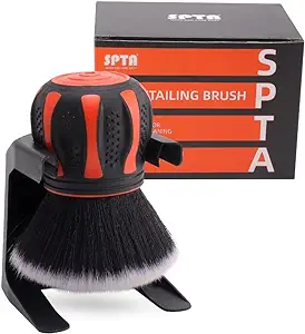 Photo 1 of Ultra Soft Detailing Brush, Car Detail Brush, Orange Handle XL Synthetic Brush - Ultra Soft Bristles, Comes with Storage Rack, Covers Large Area Inside or Outside Vehicles