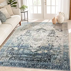 Photo 1 of 5x7 Area Rugs 5x7 Rug Non Slip Machine Washable Rugs Low-Pile Floor Carpet No Shedding Area Rugs for Living Room Bedroom Dining Room Kitchen Nursery Indoor
