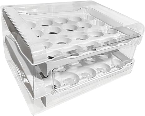 Photo 1 of Egg Holder for Refrigerator Drawer Egg Fresh Storage Box Clear Stackable Fridge Egg Drawer Organizer for Refrigerator Pantry Kitchen