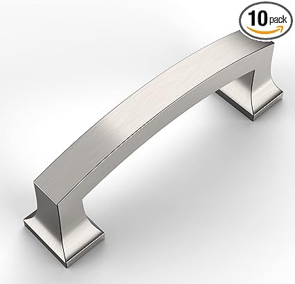 Photo 1 of Amerdeco 10 Pack Brushed Satin Nickel 3 Inch(76mm) Hole Centers Kitchen Cabinet Pulls Cabinet Hardware Kitchen Handles for Cabinets Cupboard Handles Drawer Pulls ZH0009