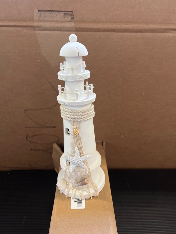 Photo 2 of 11" Nautical All White Lighthouse