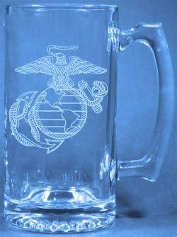 Photo 1 of US Marines Etched, 25oz Sports Beer Mug