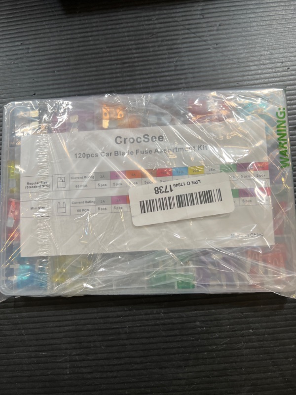 Photo 2 of CrocSee 120 Pieces - Car Fuses Assortment Kit, Blade-Type Automotive Fuses - Standard & Mini Size (2A/3A/5A/7.5A/10A/15A/ 20A/25A/30A/35A/40A), Replacement Fuses for Car/RV/Truck/Motorcycle/Boat