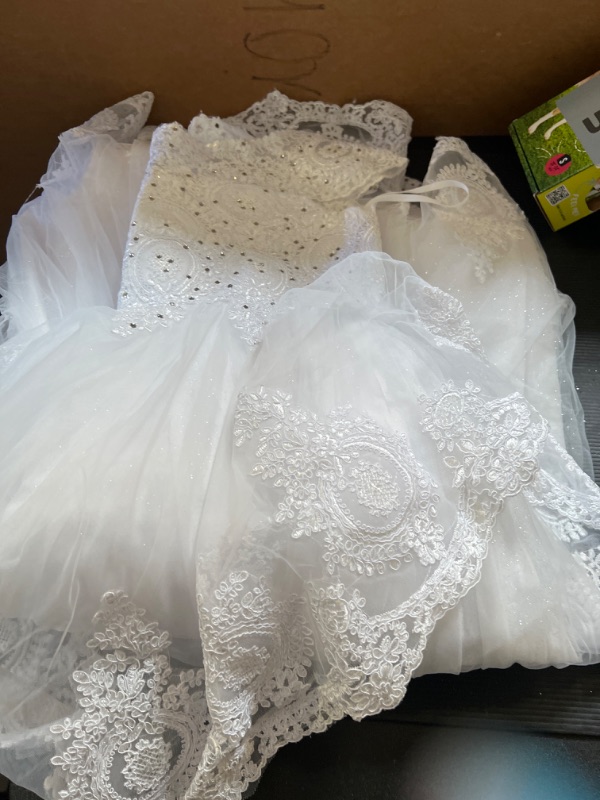 Photo 2 of Abaowedding Beaded Lace Appliques Flower Girl Dress First Communion Ball Gown Kids Pageant Prom Dresses  SIZE 10
