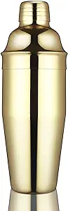 Photo 1 of Gold Cocktail Shaker, Martini Shaker 24oz with Built-in Strainer for Bartender Bartending, Bar Shakers Tin for Drinks Mixing | Golden | Stainless Steel | Cobbler