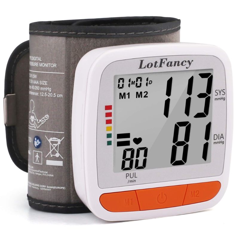 Photo 1 of LotFancy Wrist Blood Pressure Monitor, Adjustable Cuff (4.9”-8.1”), 2 Users, 180 Reading Memory, Automatic Digital BP Monitor with Irregular Heartbeat Detector