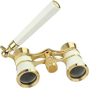 Photo 1 of BLACKICE Opera Glasses, Opera Binoculars, 3X25 Theater Binoculars Compact with Adjustable Handle for Adults Kids Women in Concert Theater Opera (White with Handle)