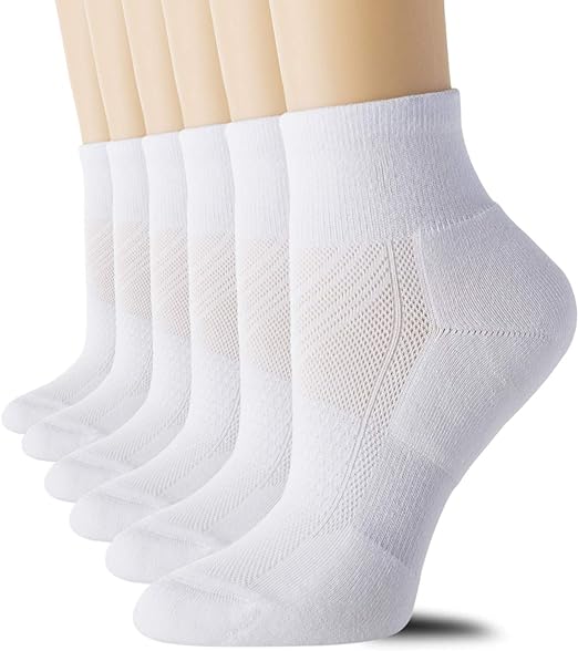 Photo 1 of CS CELERSPORT 6 Pairs Women's Running Ankle Socks Athletic Sport Socks Cushioned