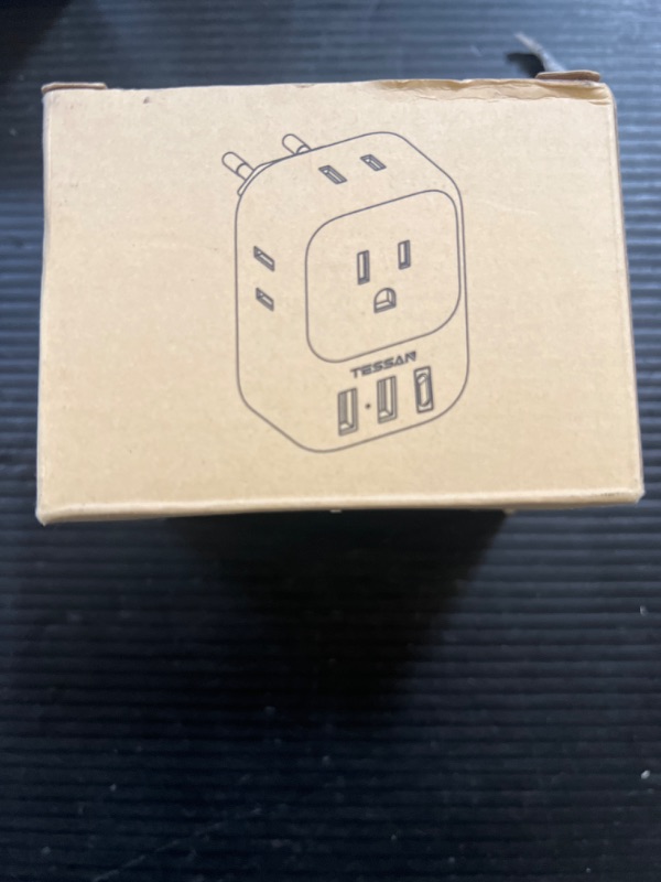 Photo 1 of TESSAN US to India Plug Adapter, 7 in 1 Power Adapter with 4 AC Outlets 3 USB Charging Ports, Travel Adaptor for USA to India Bangladesh Maldives Nepal Pakistan, Type D
