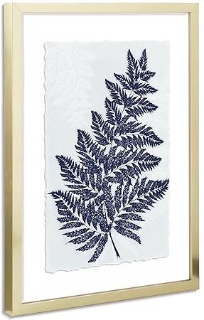 Photo 1 of ArtbyHannah Framed Wall Art Gold Wall Decor, 12x16 Boho Botanical Wall Art with Blue Plant Pictures for Bathroom Bedroom Living Room Decor, 2 Pack