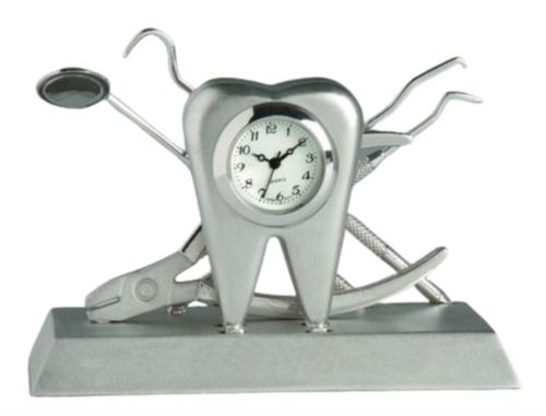 Photo 1 of Sanis Enterprises Dentist Desk Clock 2 by 3.38-inch Silver