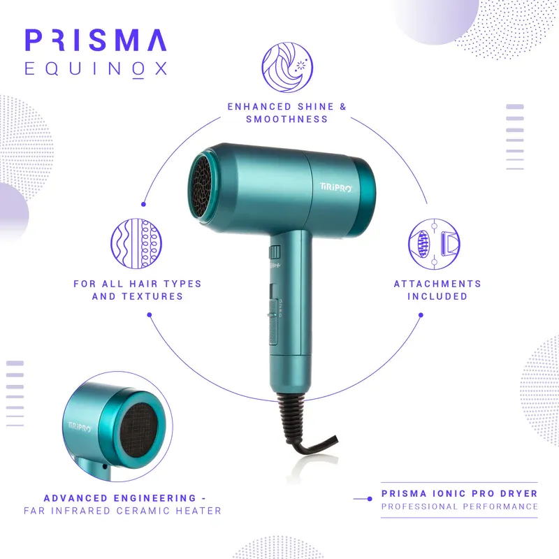 Photo 4 of Prisma Pro Dryer with Adjustable Airflow Technology Rapid Drying With Less Damage Enhanced Shine & Smoothness Light Weight 