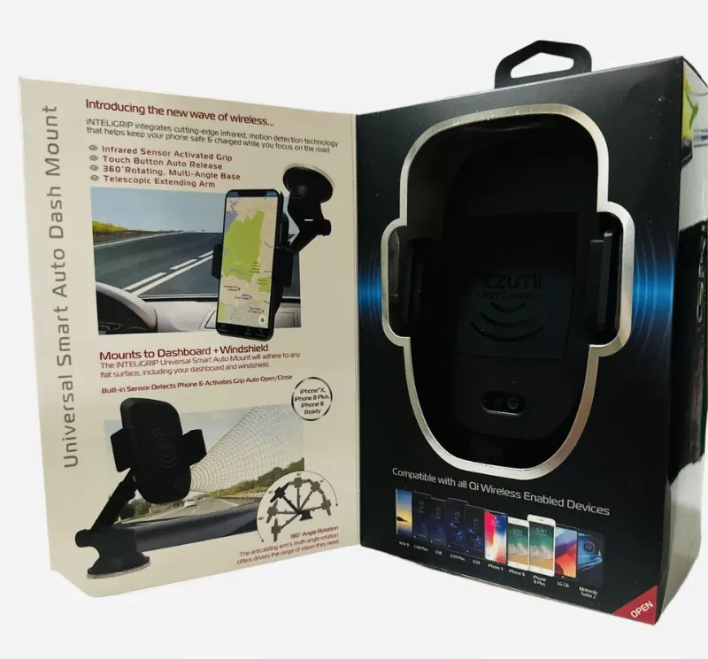 Photo 1 of TZUMI INTELIGRIP Smart Car Mount - Durable Fitted Bracket, Slip Resistant, Shock Proof, Holster Mounts To Dash & Windshield With Telescopic Arm  