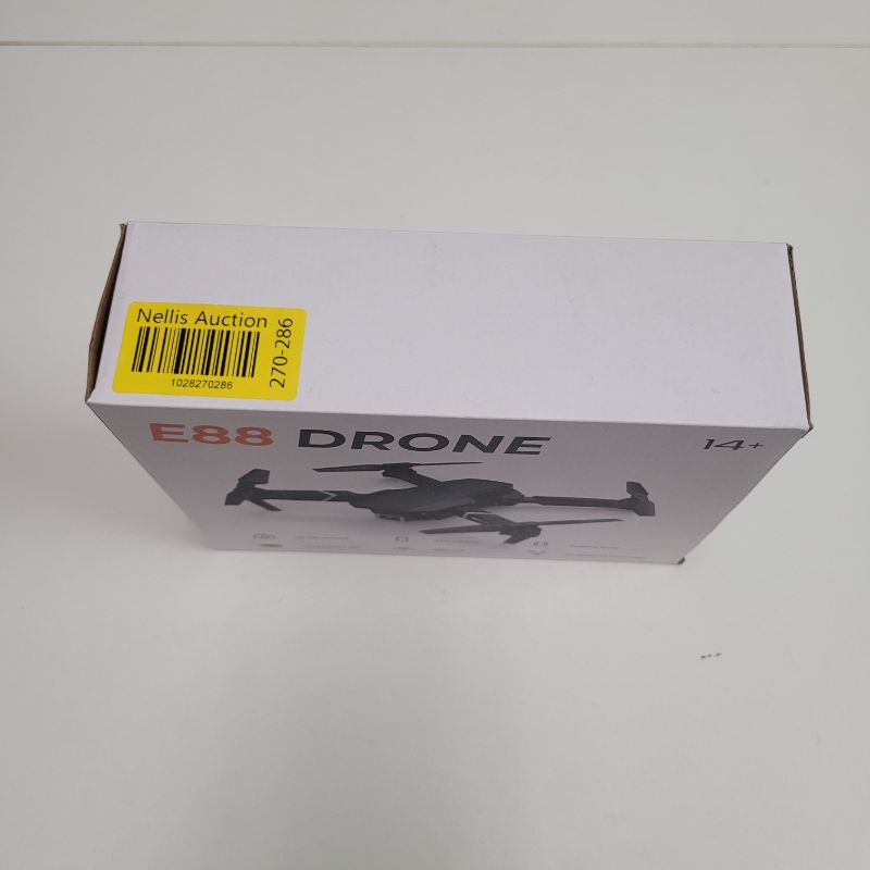 Photo 5 of E88 Pro Drone with 4K Camera, WiFi FPV 1080P HD Dual Foldable RC Quadcopter Altitude Hold, Headless Mode, Visual Positioning, Auto Return Mobile App Control, Black, 7.83 x 7.17 x 2.87 inches - ** NEED TO CHARGE DRONE BATTERY BEFORE USE - NEED TO USE ANDRO