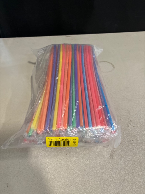 Photo 3 of 200 Pcs Colorful Plastic Long Flexible Straws.(0.23'' diameter and 10.2" long)