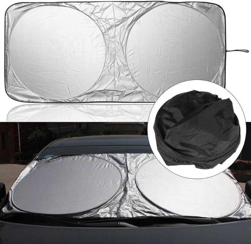 Photo 1 of Car Windshield Sun Shade | Reflector Sunshade Offers Ultimate Protection for Car Interior | Cool Reflective Sun Blocker Fits Small Sedans, Mini SUVs, & Hatchbacks 