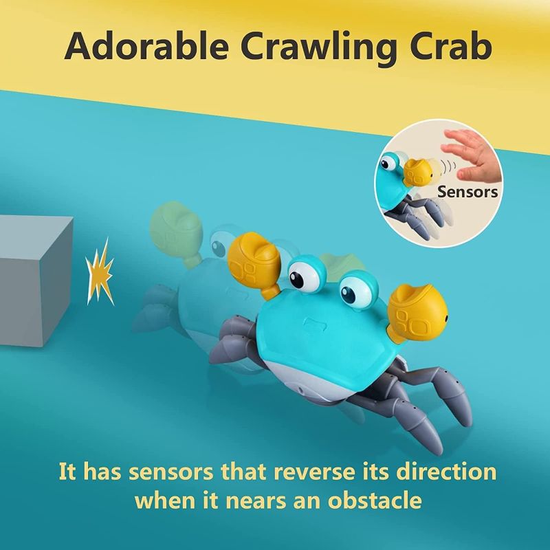 Photo 2 of control future Crawling Crab Baby Toy - Infant Tummy Time Toys 3 4 5 6 7 8 9 10 11 12 Babies Boy 3-6 6-12 Learning Crawl 9-12 12-18 Walking Toddler 36 Months Old Music Development 1st Birthday Gifts