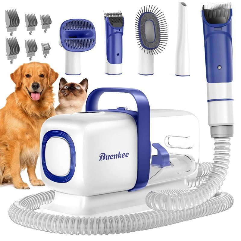 Photo 1 of Dog Grooming Kit with Pet Grooming Vacuum, Dog Clipper, Pet Grooming Shedding Brush, Cleaning Tool in 1, Low Noise Dog Vacuum for Dogs Cats