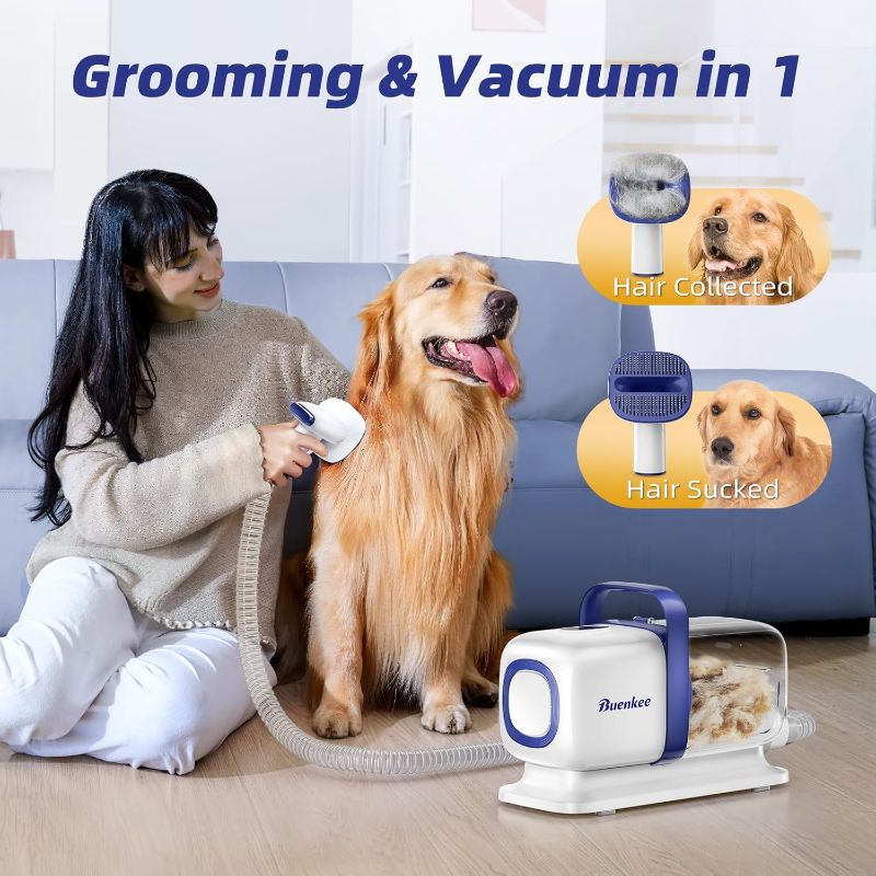 Photo 2 of Dog Grooming Kit with Pet Grooming Vacuum, Dog Clipper, Pet Grooming Shedding Brush, Cleaning Tool in 1, Low Noise Dog Vacuum for Dogs Cats