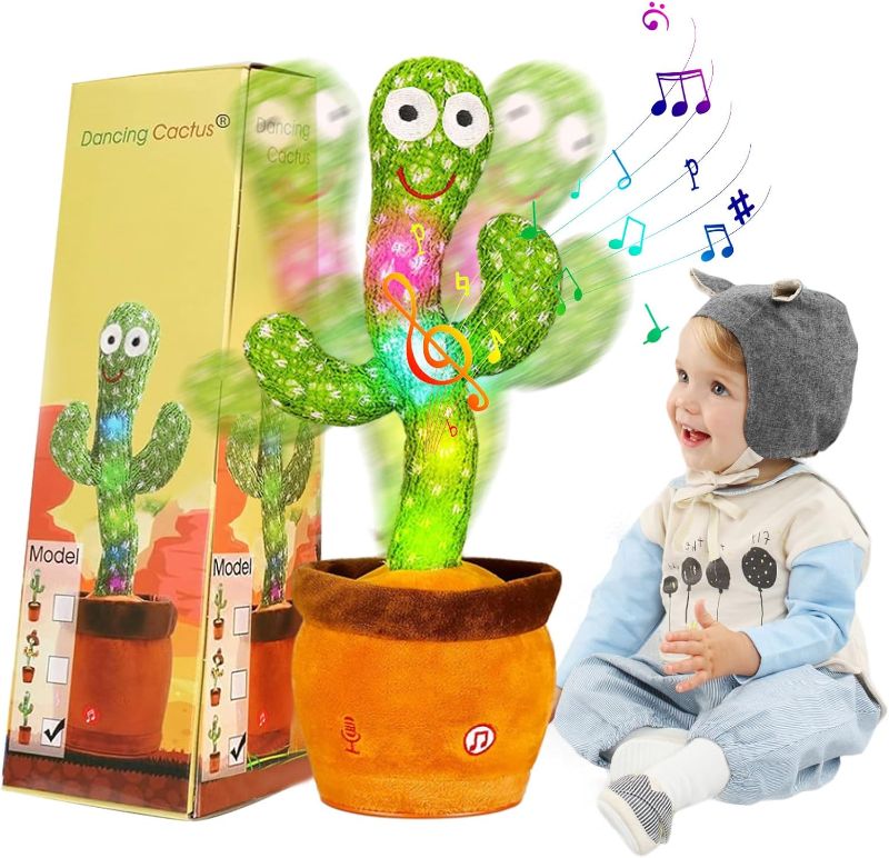 Photo 1 of LUKETURE Dancing Cactus, Talking Cactus Toy, Dancing Cactus Mimicking Toy, Repeating and Recording What You Say, Cactus Baby Toy with LED, Repeat, Dance, Record (Dancing Cactus Recording + Song)