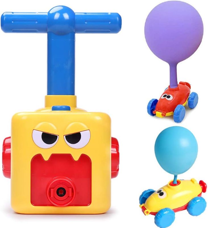 Photo 1 of Balloon Powered Car Inertial Power Car Creative Inflatable Balloon Pump Air Powred Car Balloon Powered Racer Scientific Experiment Toy for Kids-12 Balloons