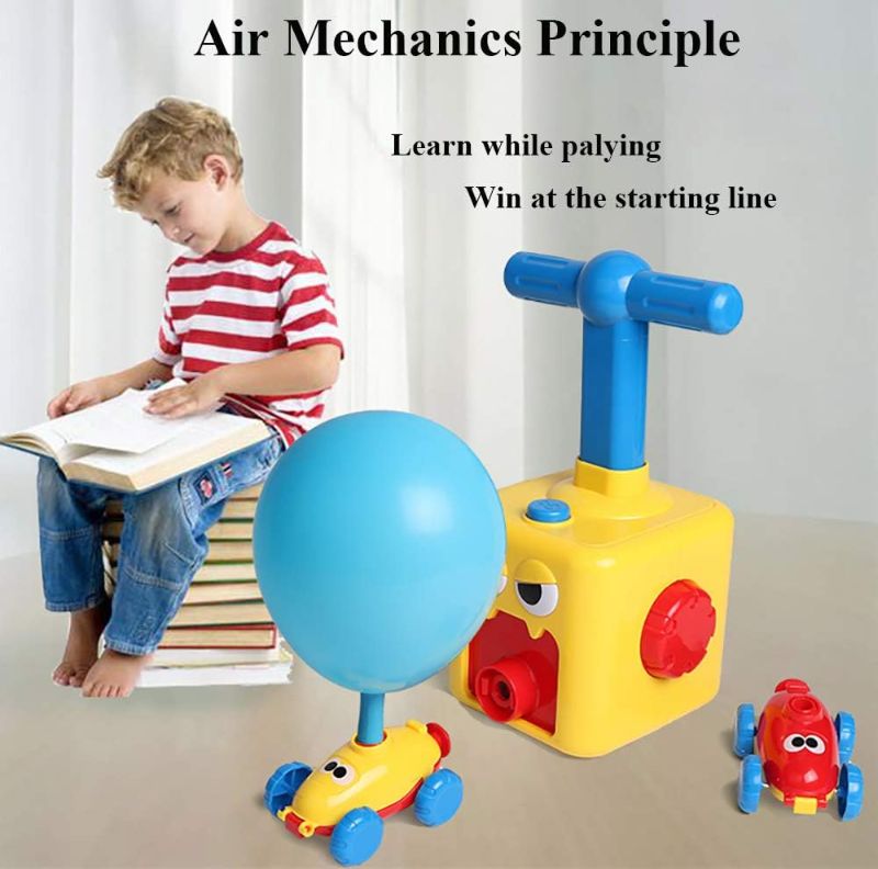 Photo 2 of Balloon Powered Car Inertial Power Car Creative Inflatable Balloon Pump Air Powred Car Balloon Powered Racer Scientific Experiment Toy for Kids-12 Balloons