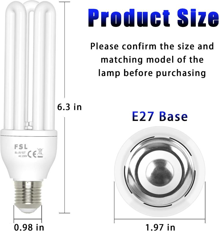 Photo 2 of Bug Zapper Replacement Light Bulb with E27 Base, 3U Shaped Tube Bulb for 20W Outdoor Mosquito Zapper, Compatible with XGAYOO, Homesuit, PALONE, Meilen