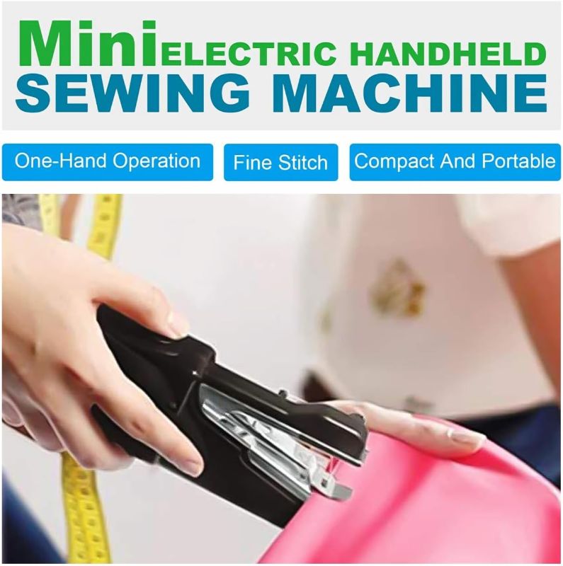 Photo 2 of Handheld Sewing Machine, Mini Sewing Machine Handheld for Adults Quick Stitching, Portable Sewing Machine with Sewing Kits for Clothes, Jeans, DIY, Home, Travel