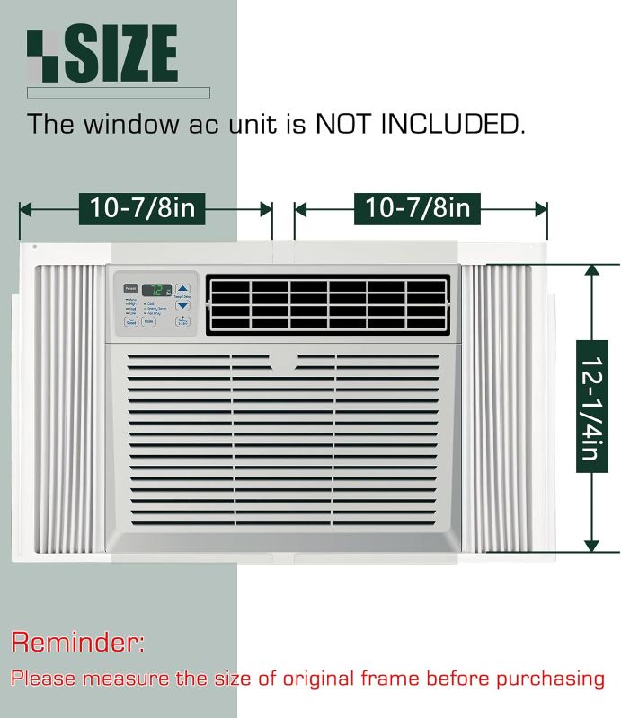 Photo 2 of Flehomo Window Air Conditioner Side Panels with Frame, Adjustable Insulation AC Side Panel for 8,000 BTU Window AC Unit, Frame Included