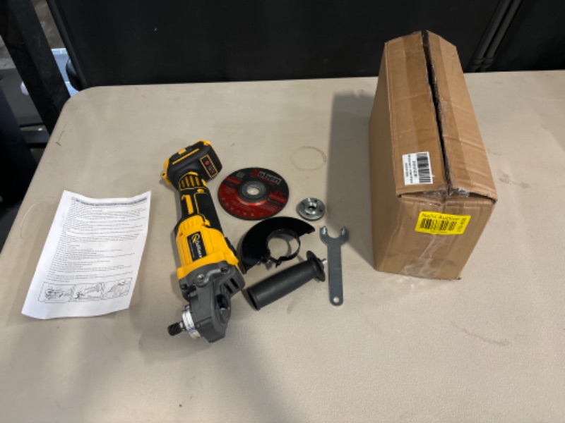 Photo 3 of Cordless Angle Grinder for Dewalt 20V Battery, 4-1/2" Brushless Grinder 3 Variable Speed up to 10000 RPM, Cordless Grinder for Grinding, Cutting,Polishing And Carving(Battery Not Included)