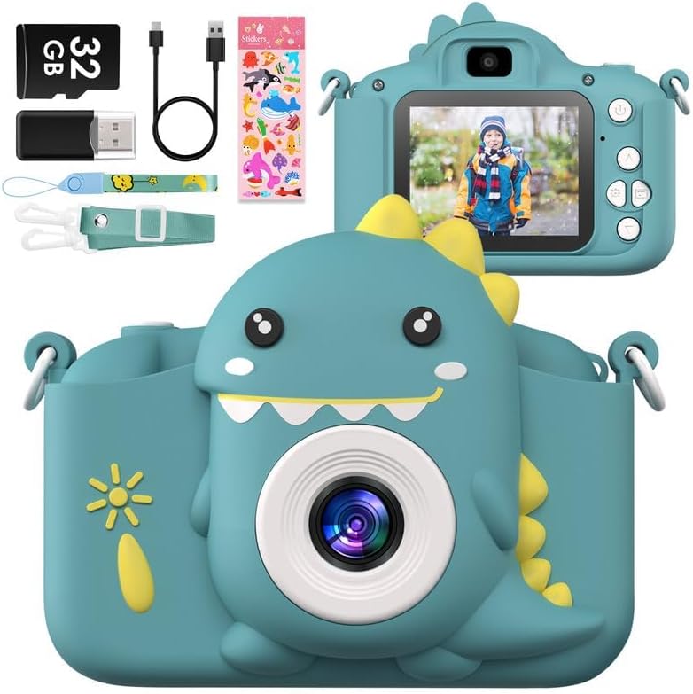 Photo 1 of Kids Camera for 3-8 Years Old Toddlers Childrens Boys Girls Christmas Birthday Gifts Selfie Digital Toy Camera with 32GB Card