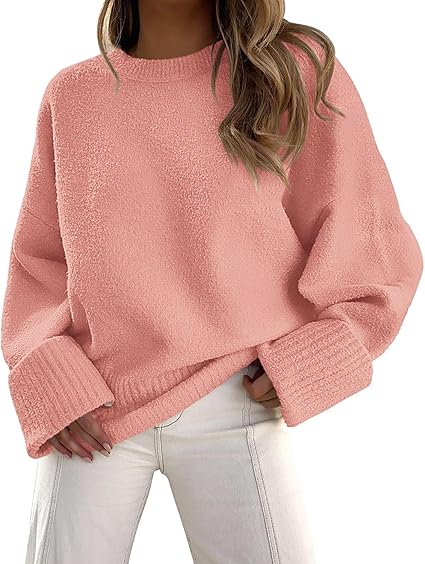 Photo 1 of size XL PRETTYGARDEN Women's Fall Oversized Sweaters Casual Crewneck Pullover Long Sleeve Fuzzy Chunky Knit Tops Blouse