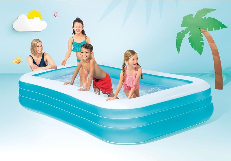 Photo 2 of INTEX 58484EP Swim Center Inflatable Family Pool: 277 Gallon Capacity – 120" x 72" x 22" – Blue