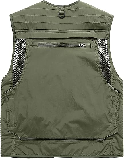 Photo 2 of 6 XL Flygo Men's Casual Lightweight Outdoor Fishing Work Safari Travel Photo Cargo Vest Jacket Multi Pockets