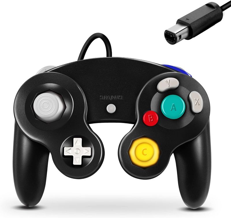 Photo 1 of FIOTOK Gamecube Controller, Classic Wired Controller for Wii Nintendo Gamecube (Black)