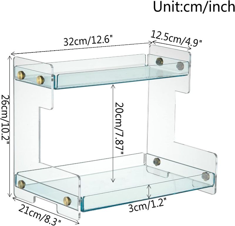 Photo 2 of FFK Bathroom Organizer Countertop,2 Tier Bathroom Counter Organizer Kitchen Spice Rack Cosmetic Organizer,Countertop Storage Shelf for Bathroom, Kitchen, Living Room, Bedroom, Dressing Table