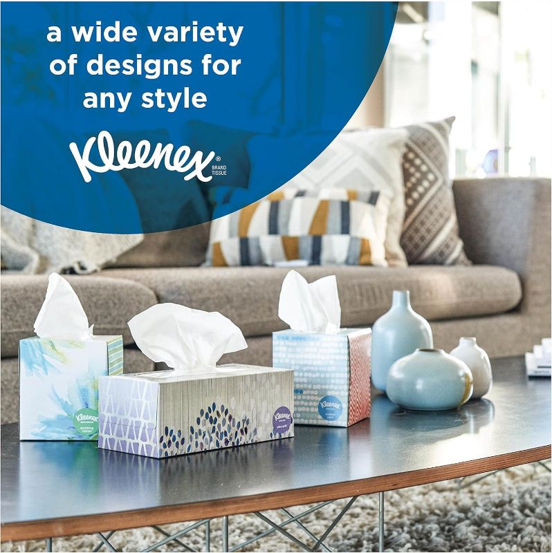 Photo 2 of Kleenex Ultra Soft Facial Tissues, Flat Box, 120 Tissues per Flat Box, 3 Packs