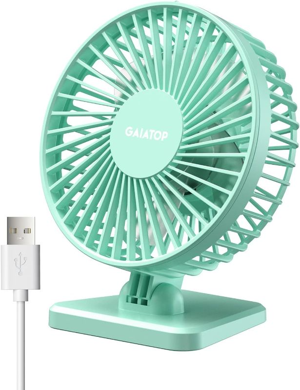 Photo 1 of Gaiatop USB Desk Fan, Small But Powerful, Portable Quiet 3 Speeds Wind Desktop Personal Fan, Adjustment Mini Fan Table Fan for Better Cooling, Home Office Car Indoor Outdoor(Green)