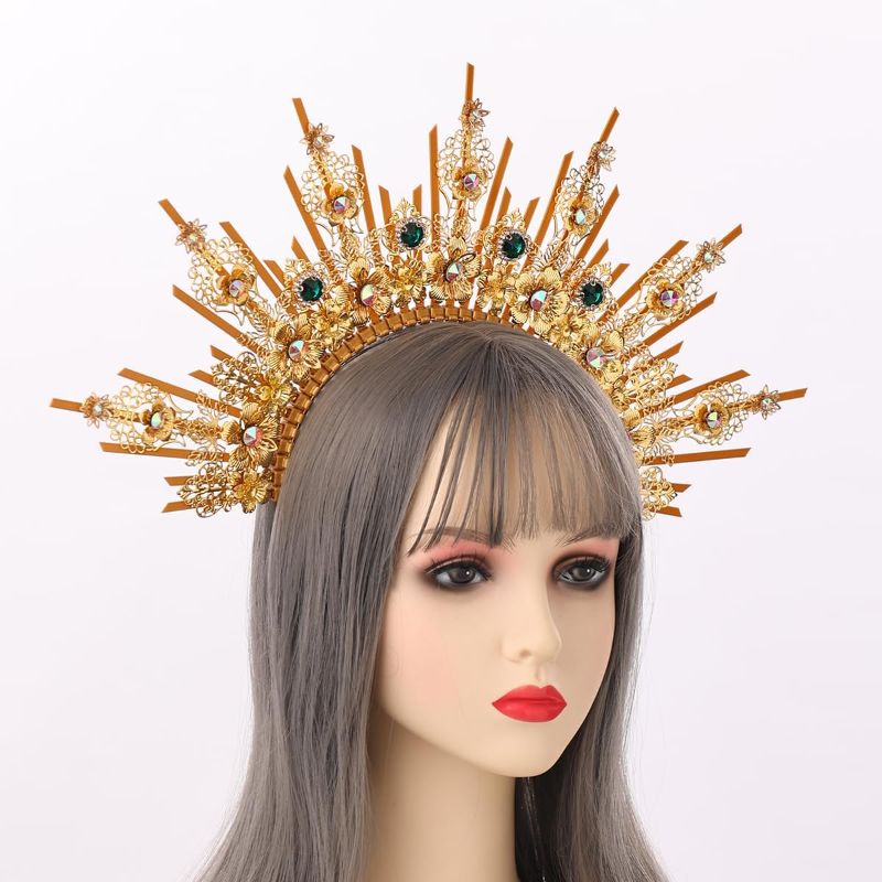 Photo 2 of Halo Crown Mary Goddess Headband Women's Halloween Costume Goddess Headwear (M)