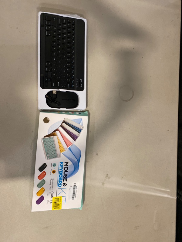 Photo 1 of Bluetooth Keyboard and Mouse Combo,Ultra Slim Rechargeable Portable Wireless Keyboard Mouse Set Compact for Android Windows Tablet Cell Phone iPhone iPad Computer Desktop PC Laptop(Black)
